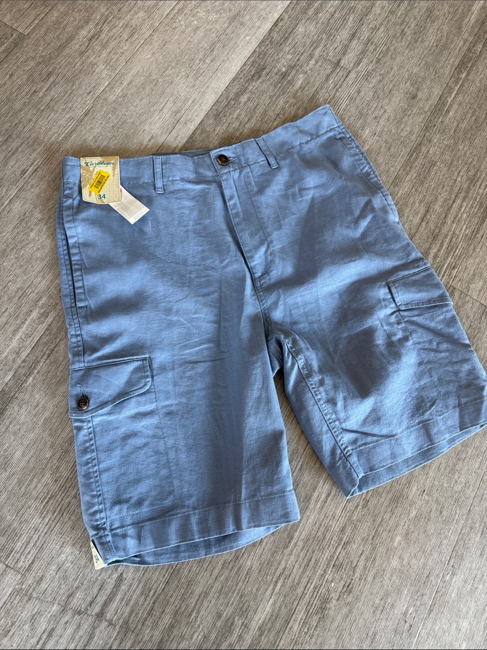 Caribbean Men's Sky Blue Cargo Shorts
